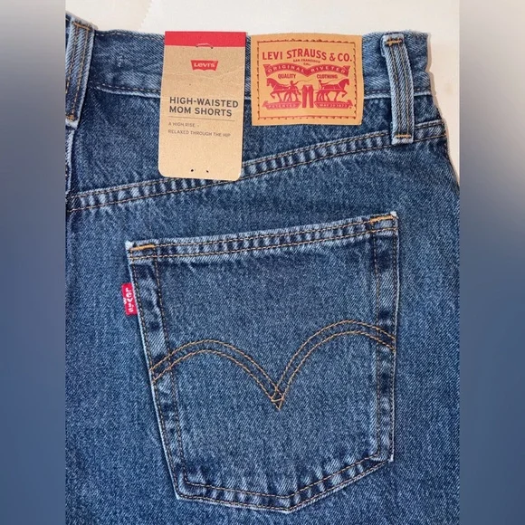 Levi's Mom Shorts Size 32 High rise NWT - Picture 8 of 10